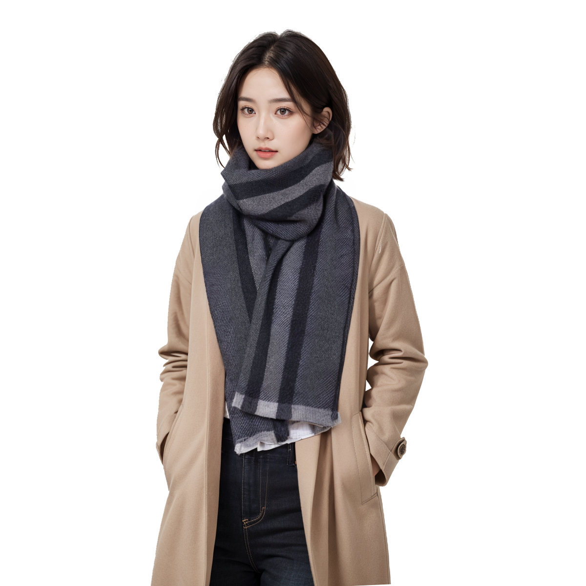 GUCCI GG Series Wool Scarf in Grey 387574-4G200-1361 圖 8