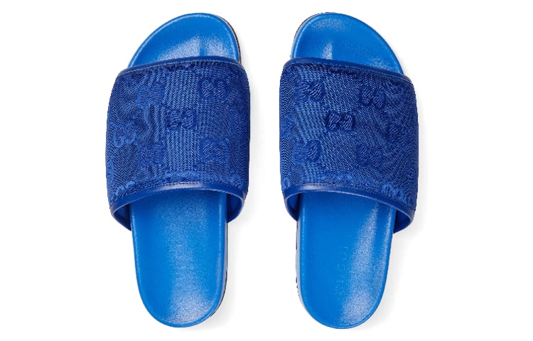 Lookbook 古驰 GG 拖鞋 '大胆蓝色' 721100-FAAWN-4237