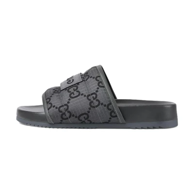 Gucci GG Slide Sandal 'GG Monogram - Grey Black'