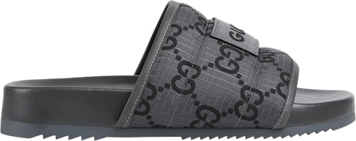 Gucci GG Slide Sandal 'GG Monogram - Grey Black' 771466-FACTE-1143 Gucci GG Slide Sandal 'GG Monogram - Grey Black' 771466-FACTE-1143