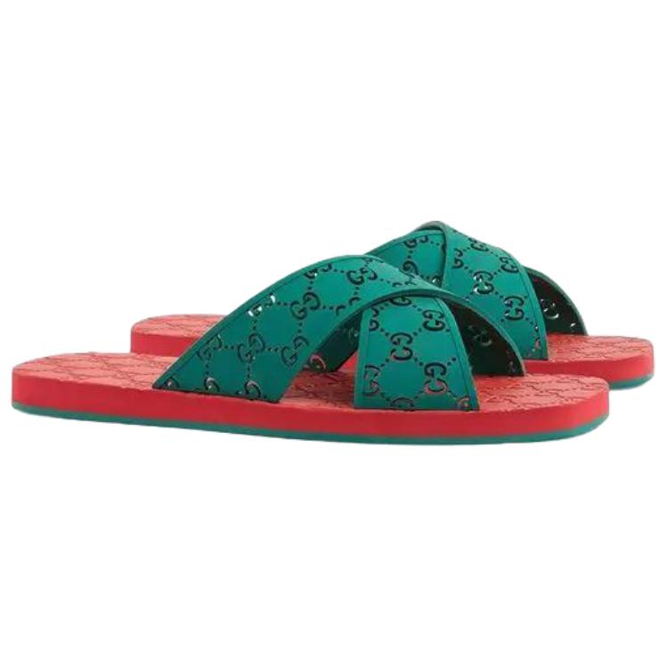 Shop グッチ GGスライドサンダル (グリーン) 634082 JER00 3020