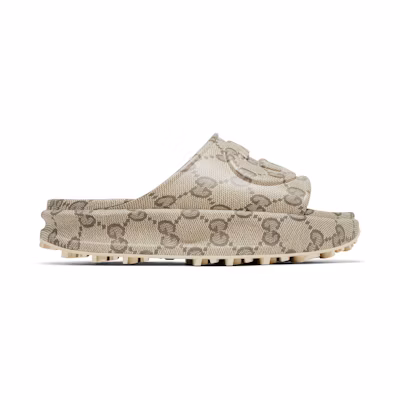 Gucci GG Slide Sandal 'Interlocking G - Beige Ebony'