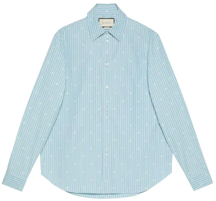 Kemeja Gucci GG Stripe Lengan Panjang Lelaki Biru Muda 625888-ZAFXS-4421 Buy Kemeja Gucci GG Stripe Lengan Panjang Lelaki Biru Muda 625888-ZAFXS-4421