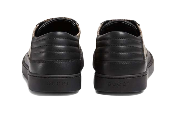 Shop GUCCI 古馳 拼接休閒板鞋 棕黑