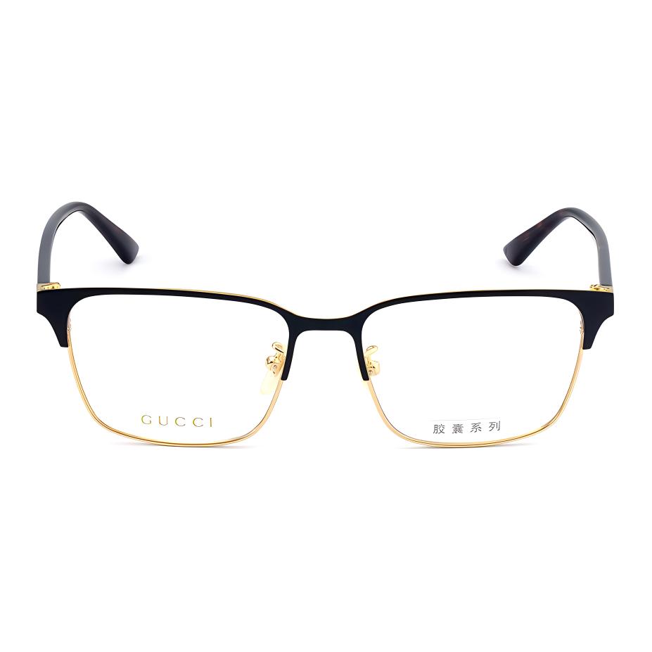 GUCCI GG Supreme Black Gold Eyeglasses Frame for Men GG0756OA-002