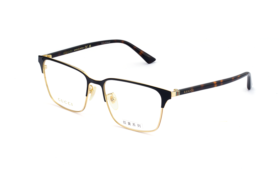 GUCCI GG Supreme Black Gold Eyeglasses Frame for Men GG0756OA-002 圖 3