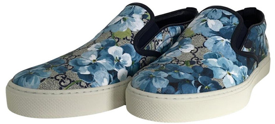 Gucci GG Supreme Canvas Slip-On 'Blue Floral' 546152-KU2E0-8471 Lookbook Gucci GG Supreme Canvas Slip-On 'Blue Floral' 546152-KU2E0-8471