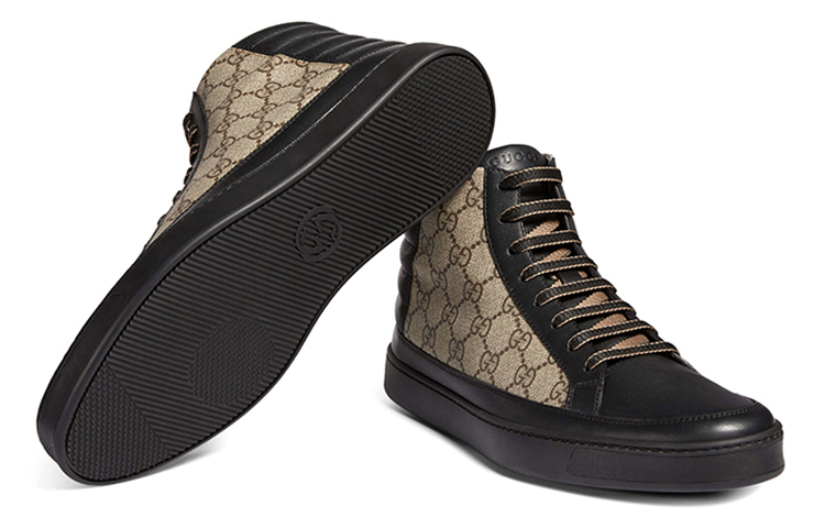 Shop Gucci GG Supreme High 'Black Tan' 386740-A9LN0-1162