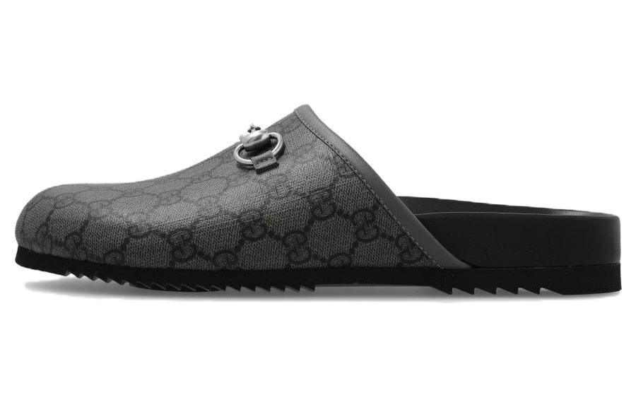 Gucci GG Supreme mule with Horsebit 'Grey Black' 738964-FABP9-8746