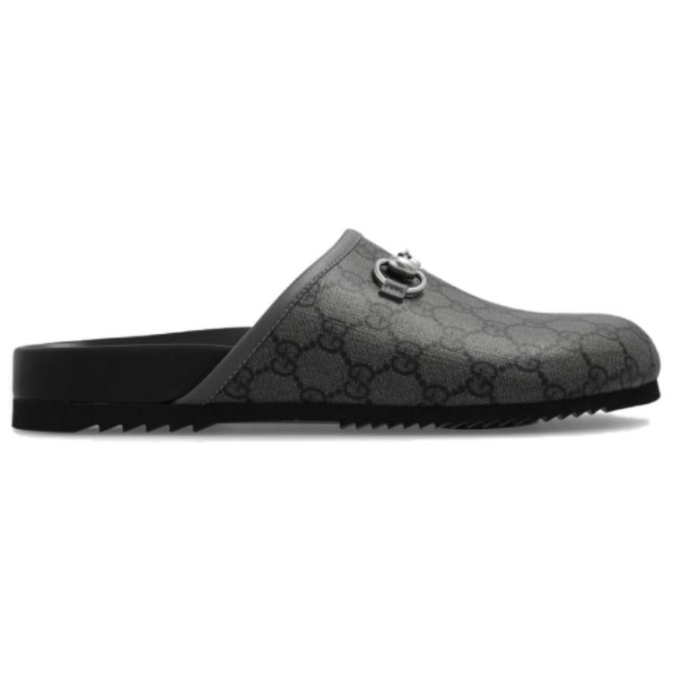 Order Gucci GG Supreme mule with Horsebit 'Grey Black' 738964-FABP9-8746