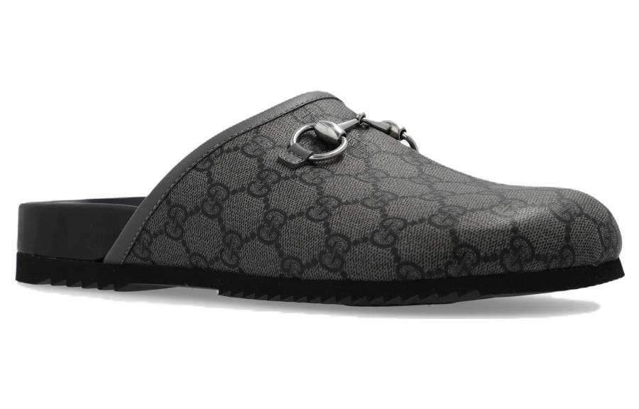 Lookbook Gucci GG Supreme mule with Horsebit 'Grey Black' 738964-FABP9-8746