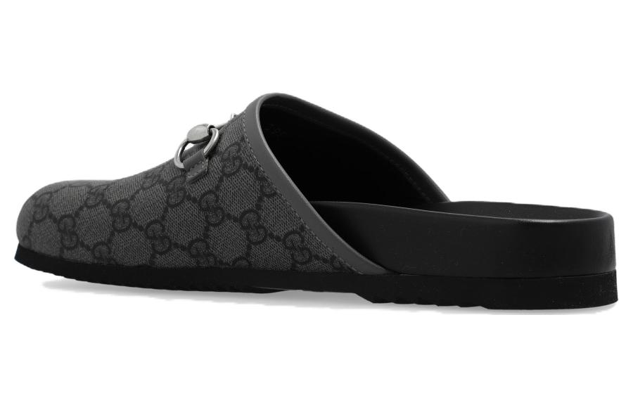 Shop Gucci GG Supreme mule with Horsebit 'Grey Black' 738964-FABP9-8746