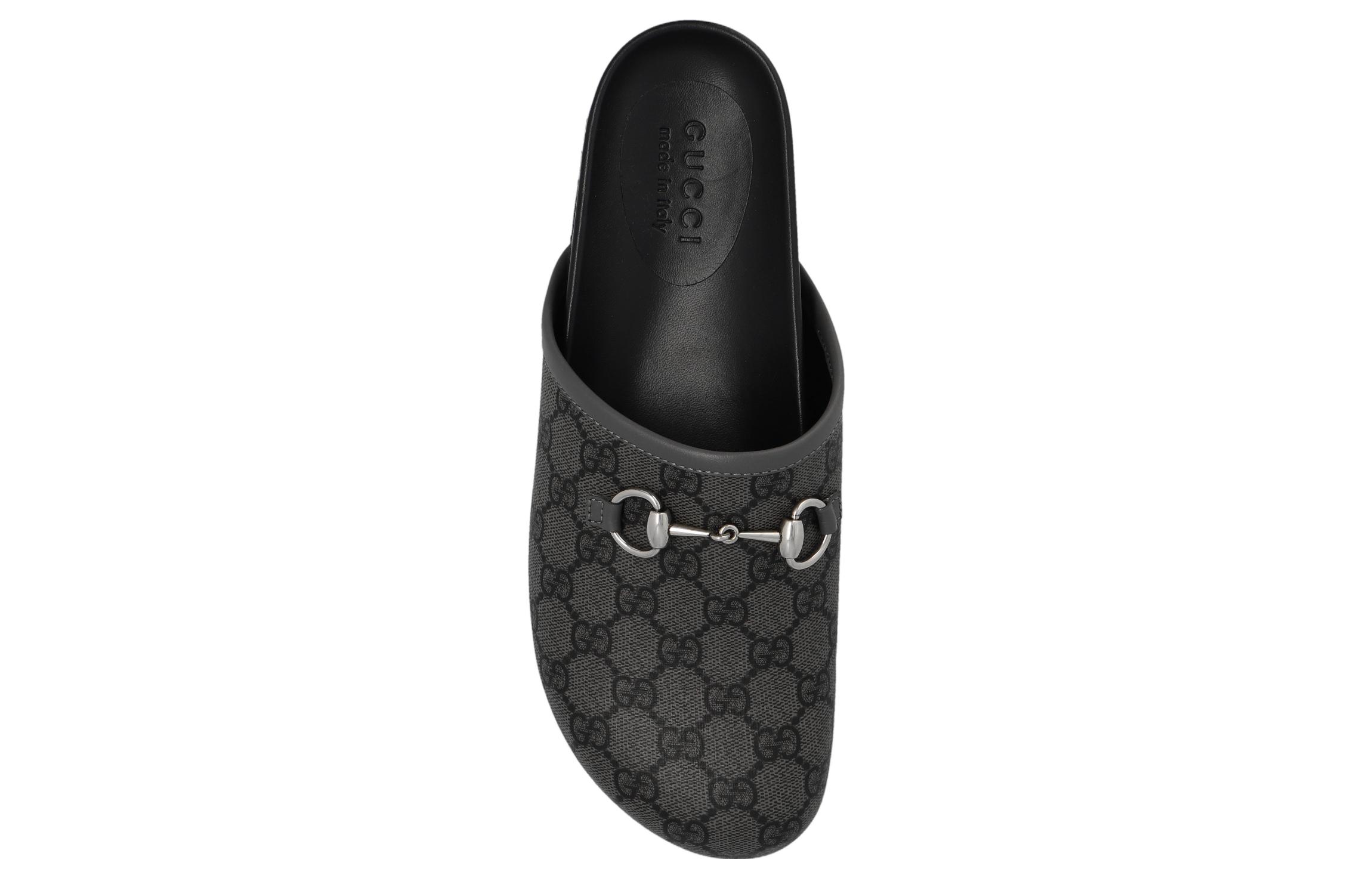 Purchase Gucci GG Supreme mule with Horsebit 'Grey Black' 738964-FABP9-8746