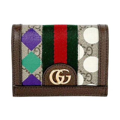 Gucci GG Supreme Ophidia Card Case Brown Multi