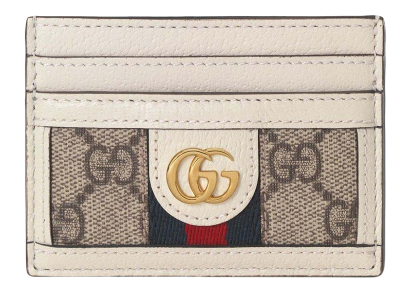 Gucci GG Supreme Ophidia Large Card Case White Beige