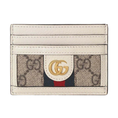 Gucci GG Supreme Ophidia Large Card Case White Beige