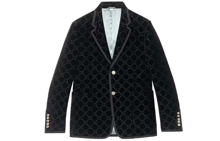 Gucci GG Velvet Suit Jacket Black 522513-Z402L-1000