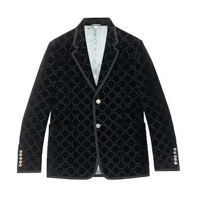 Gucci GG Velvet Suit Jacket Black 522513-Z402L-1000