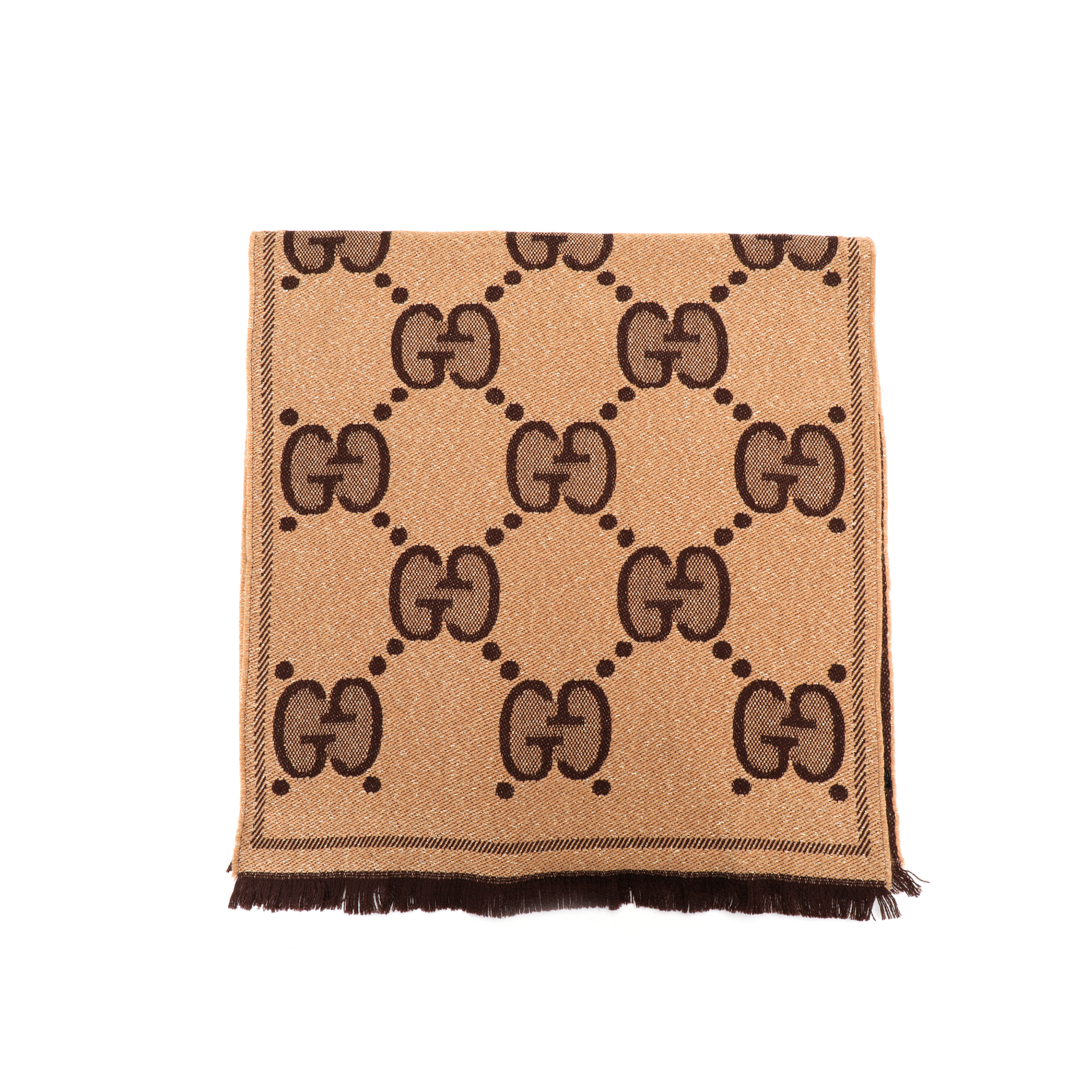 GUCCI GG Wool Double-Sided Jacquard Scarf Unisex Couples Style 598993-3GC15-9764