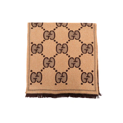 GUCCI GG Wool Double-Sided Jacquard Scarf Unisex Couples Style 598993-3GC15-9764