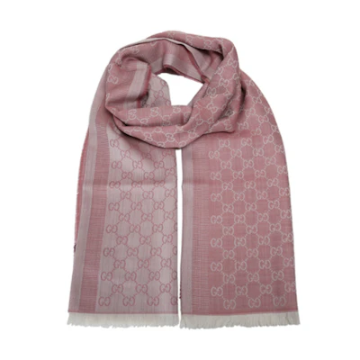 GUCCI GG Wool Scarf with Tassels Pink Unisex情侣款 282390-3G704-6978