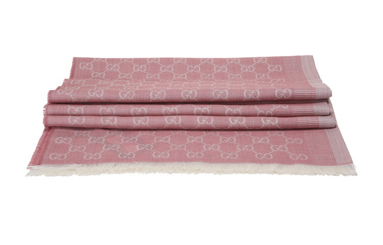 GUCCI GG Wool Scarf with Tassels Pink Unisex情侣款 282390-3G704-6978 圖 3