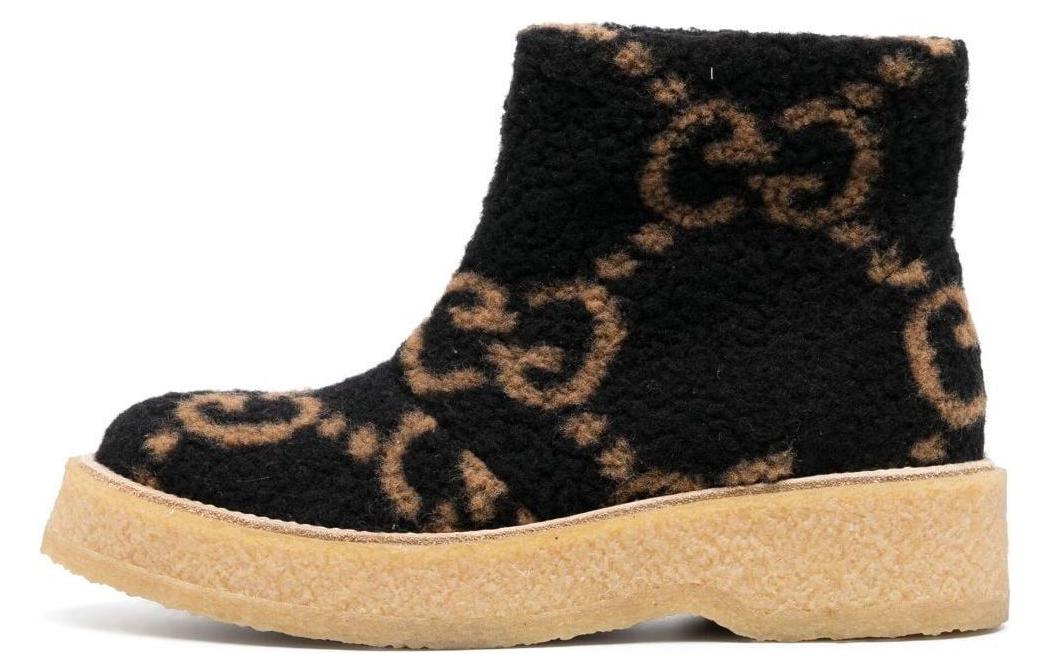 Buy Botas Gucci GG Supreme Beige 'Black' con Forro de Peluche Sintético. 719714-UUP00-1801