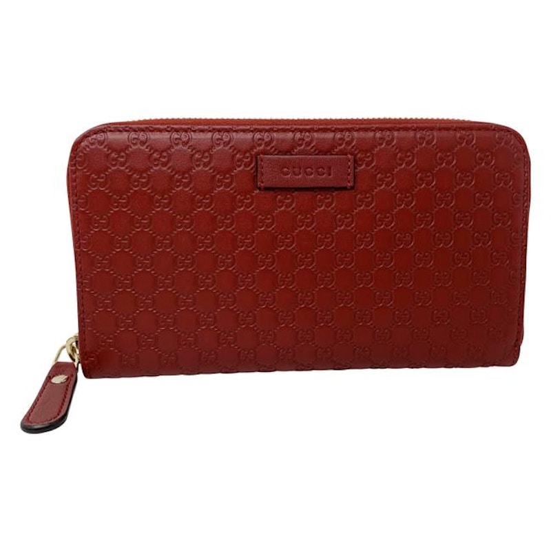 Gucci GG Zip Clutch Micro Guccissima Red