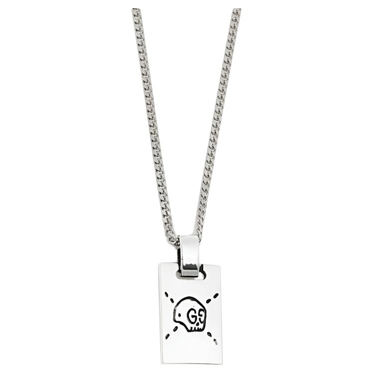 GUCCI Ghost Pendant 925 Silver Unisex Necklace for Couples 455315-J8400-0701