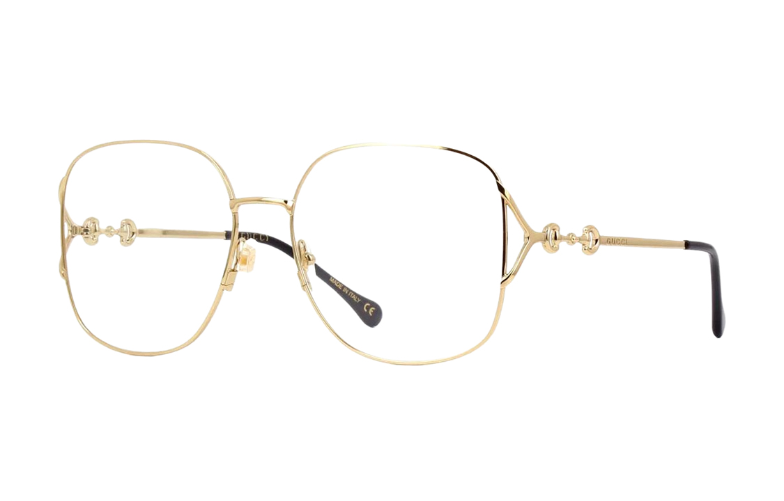 GUCCI Gold Alloy Square Optical Glasses Unisex Trendy Fashion. GG10190-001 圖 2