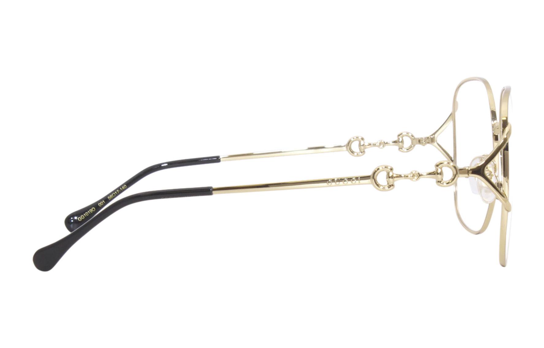 GUCCI Gold Alloy Square Optical Glasses Unisex Trendy Fashion. GG10190-001 圖 4