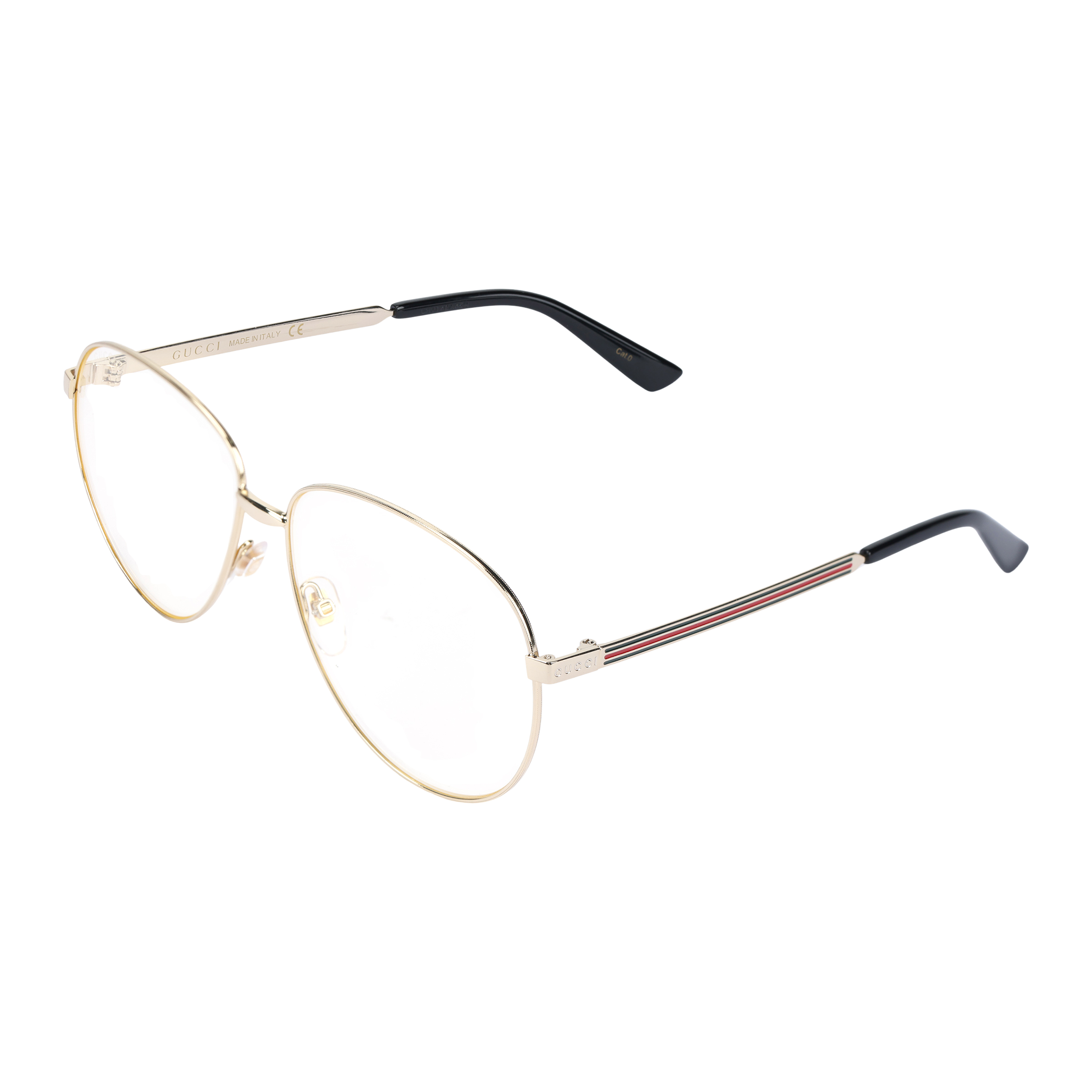 GUCCI Gold Aviator Sunglasses Unisex Alloy Pilot Glasses GG0138S-003