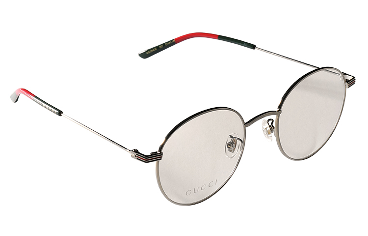 GUCCI Gold Frame Clear Lens Round Glasses Unisex with Logo & Black Accents. GG1054OK-002 51 圖 2