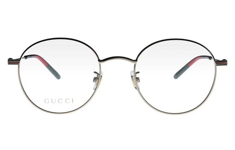GUCCI Gold Frame Clear Lens Round Glasses Unisex with Logo & Black Accents. GG1054OK-002 51 圖 3