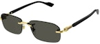 Buy GUCCI Gold Irregular Metal Logo Sunglasses for Men. GG1221S001goldblackgrey001