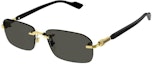 Order GUCCI Gold Irregular Metal Logo Sunglasses for Men. GG1221S001goldblackgrey001
