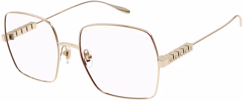 GUCCI Gold Irregular Metal Optical Frames with Logo Unisex. GG1434O002 GUCCI Gold Irregular Metal Optical Frames with Logo Unisex. GG1434O002