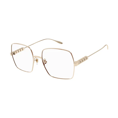 GUCCI Gold Irregular Metal Optical Frames with Logo Unisex. GG1434O002