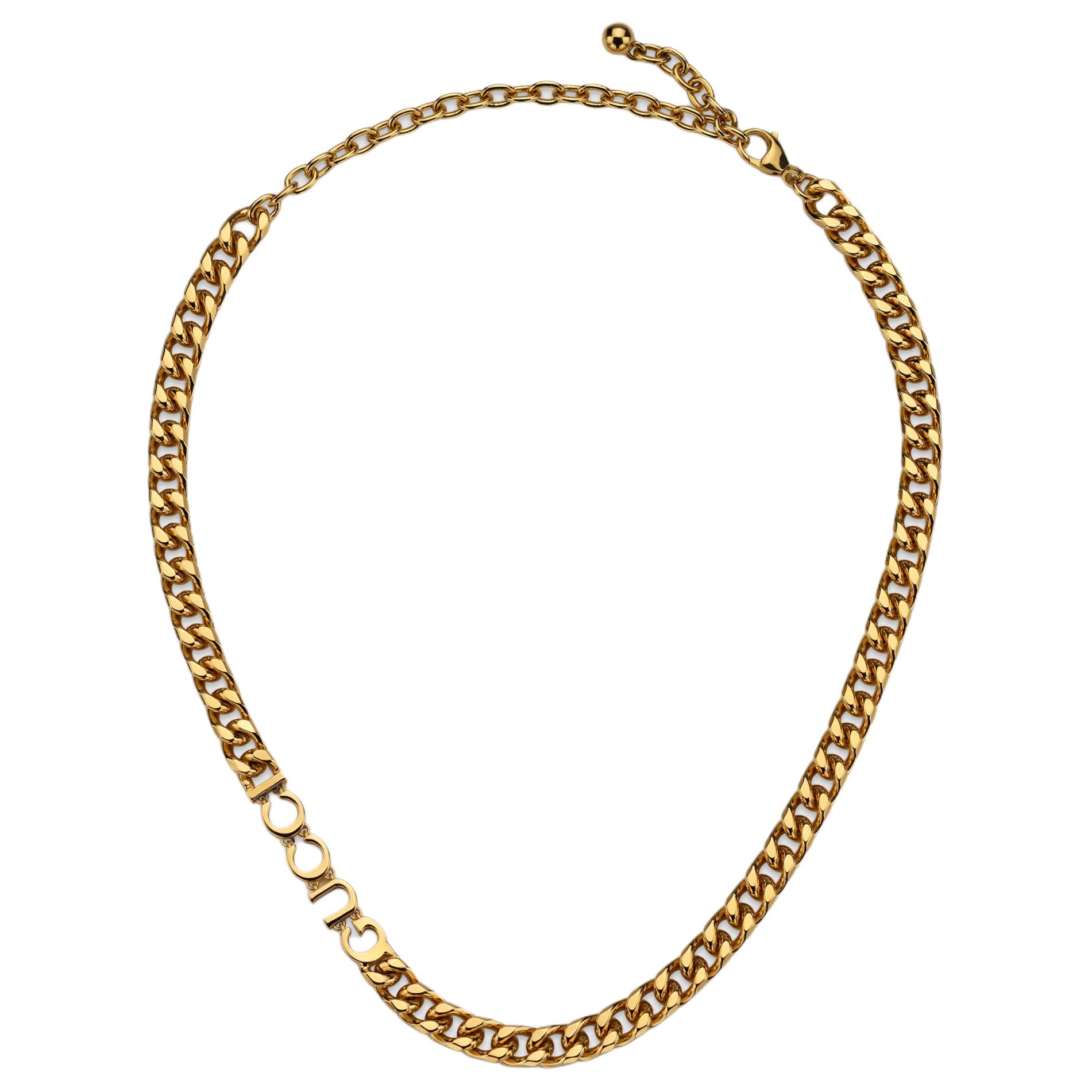 GUCCI Gold Metal Necklace with Logo Detail for Men and Women Unisex Couple Design. 796562I46008005 圖 3