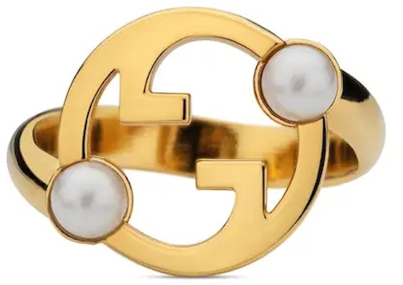 구찌 골드 메탈 레진 진주 크리스탈 링 유니섹스 커플 디자인. 797405JCF27 Order 구찌 골드 메탈 레진 진주 크리스탈 링 유니섹스 커플 디자인. 797405JCF27