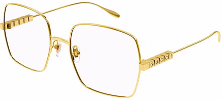 GUCCI Gold Metal Square Optical Glasses Unisex Retro Couple Style. GG1434O GUCCI Gold Metal Square Optical Glasses Unisex Retro Couple Style. GG1434O