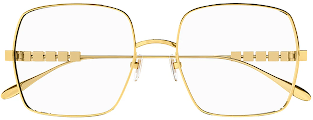 GUCCI Gold Metal Square Optical Glasses Unisex Retro Couple Style. GG1434O Lookbook GUCCI Gold Metal Square Optical Glasses Unisex Retro Couple Style. GG1434O