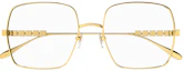Lookbook GUCCI Gold Metal Square Optical Glasses Unisex Retro Couple Style. GG1434O