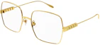 Shop GUCCI Gold Metal Square Optical Glasses Unisex Retro Couple Style. GG1434O