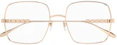 Details for GUCCI Gold Metal Square Optical Glasses Unisex Retro Couple Style. GG1434O