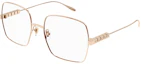 Sizing GUCCI Gold Metal Square Optical Glasses Unisex Retro Couple Style. GG1434O