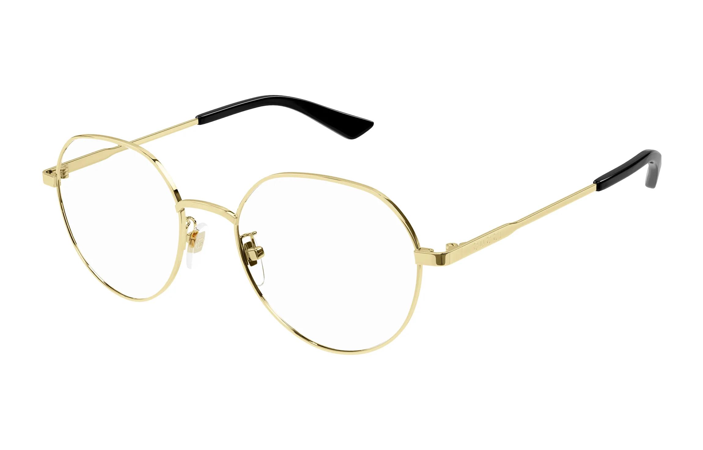 GUCCI Gold Round Optical Glasses Unisex Elegant Minimalist Design GG1232OA-002 53