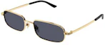 Order GUCCI Cermin Mata Emas Logam Petak Unisex Gaya Pasangan dengan Logo. GG1457S001GOLDGOLDGREY