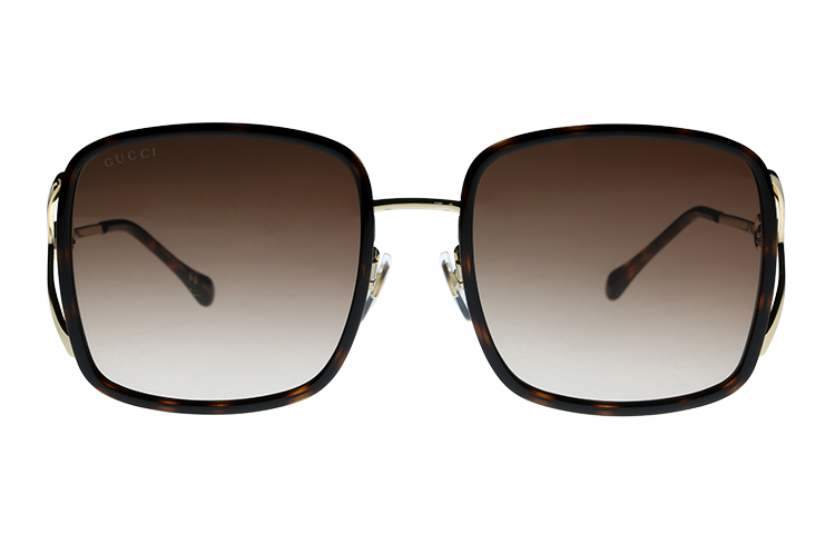 GUCCI Gradient Brown Lens Metal Frame Elegant Square Sunglasses GG1016SK-003 58 圖 3