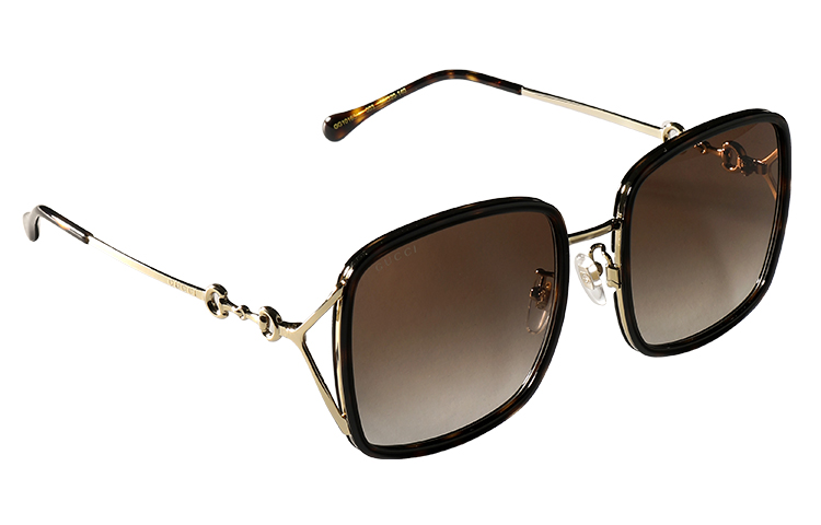 GUCCI Gradient Brown Lens Metal Frame Elegant Square Sunglasses GG1016SK-003 58 圖 4